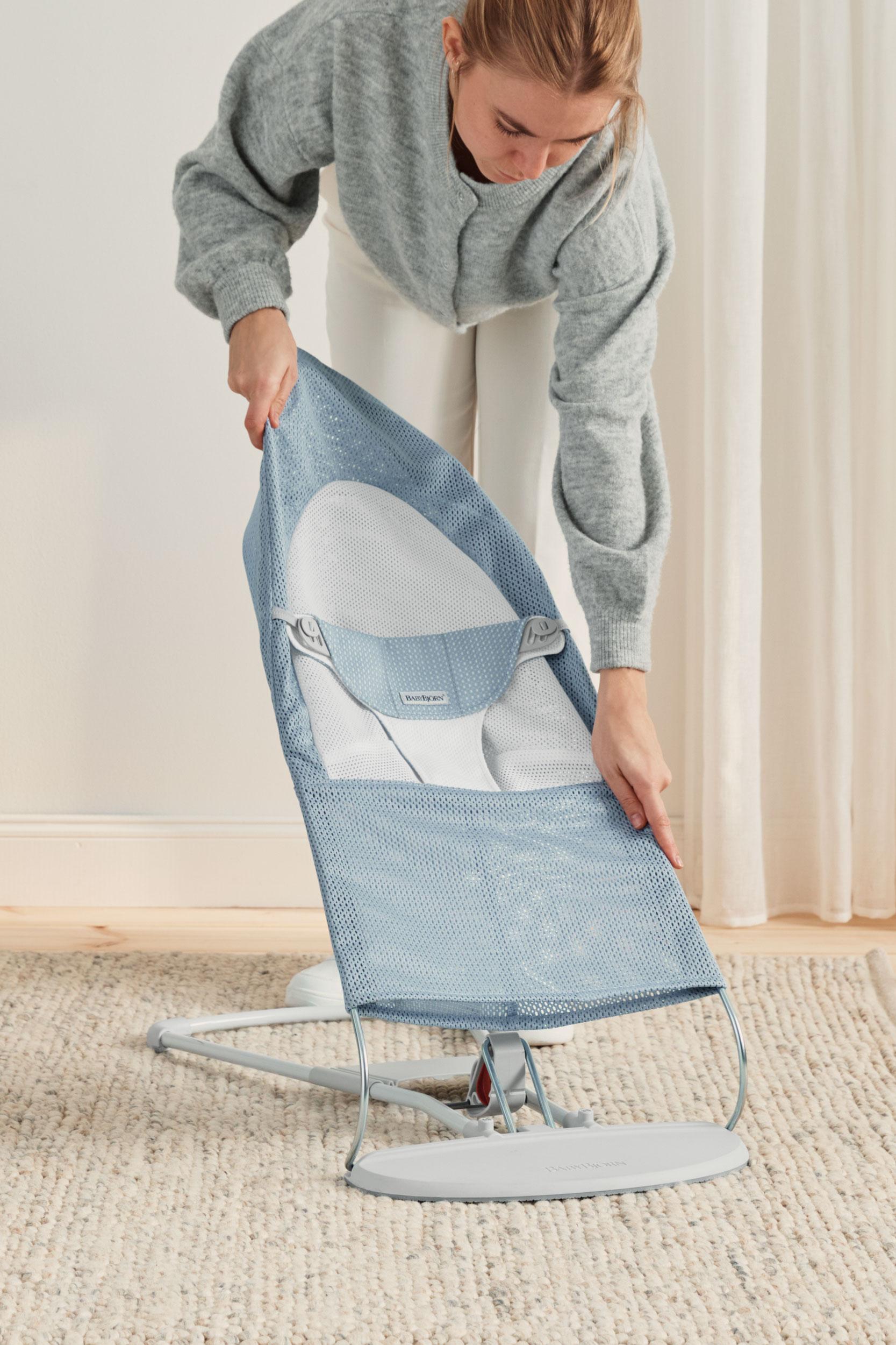 Extra Fabric Seat for Bouncer Balance Soft in Sky blue/White mesh